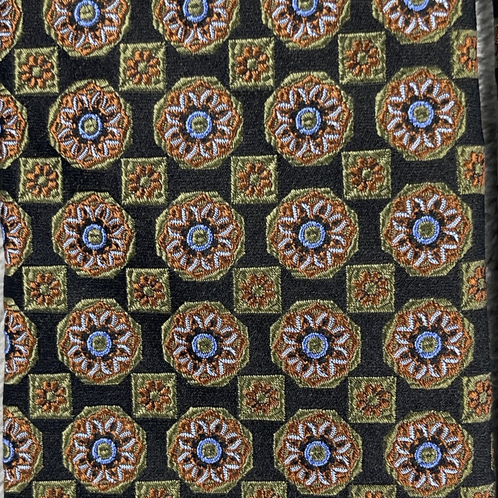 Robert Talbott Silk Tie Men OS Multi Geometric Medallion Best of Class - Picture 2 of 9